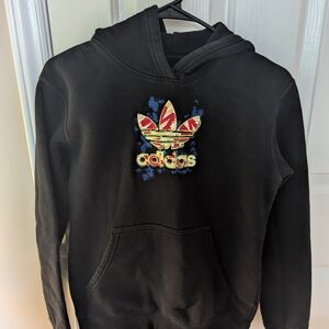 Adidas Black Hoodie with Colorful Logo